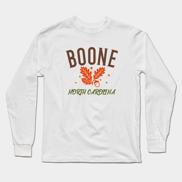 Boone, North Carolina Fall Long Sleeve T-Shirt by Mountain Morning Graphics